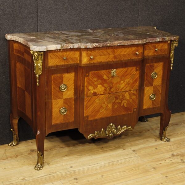 Early 20th Century French Inlaid Dresser with Marble Top - Image 6