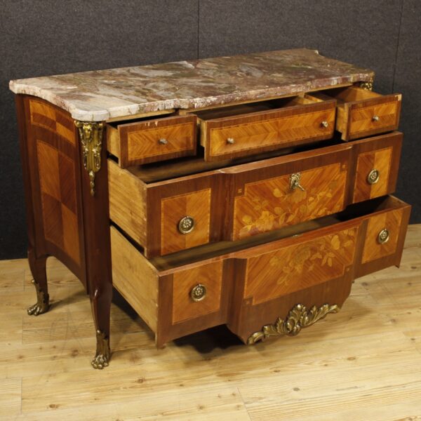 Early 20th Century French Inlaid Dresser with Marble Top - Image 2