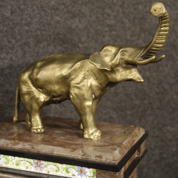 20th Century Dutch Clock in Marble with Elephant - Image 2