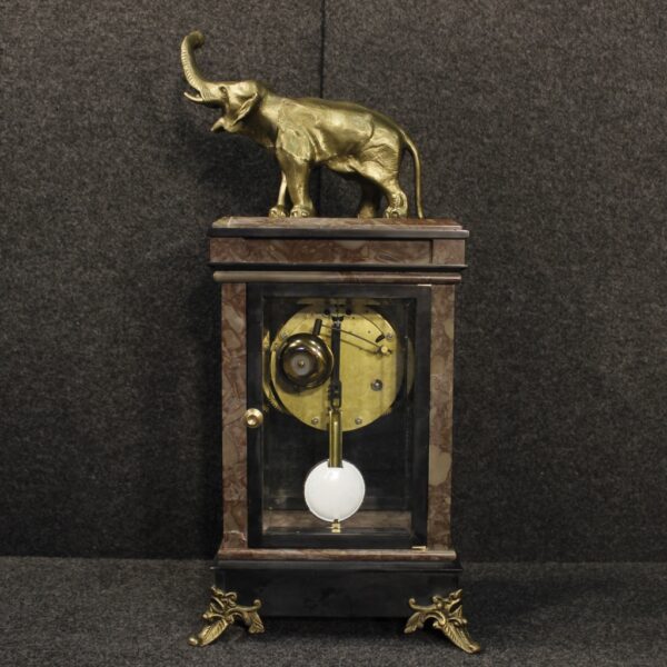 20th Century Dutch Clock in Marble with Elephant - Image 3
