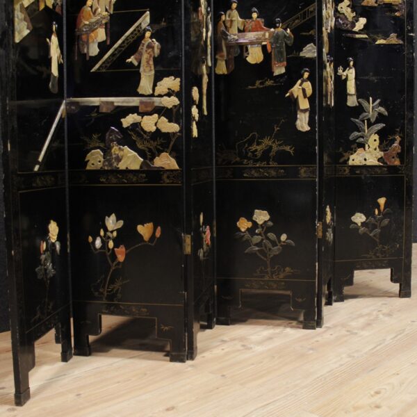 20th Century French Chinoiserie Screen with Soapstone - Image 8