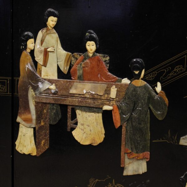 20th Century French Chinoiserie Screen with Soapstone - Image 5
