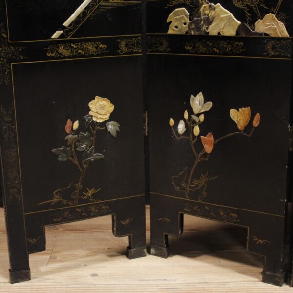 20th Century French Chinoiserie Screen with Soapstone - Image 3