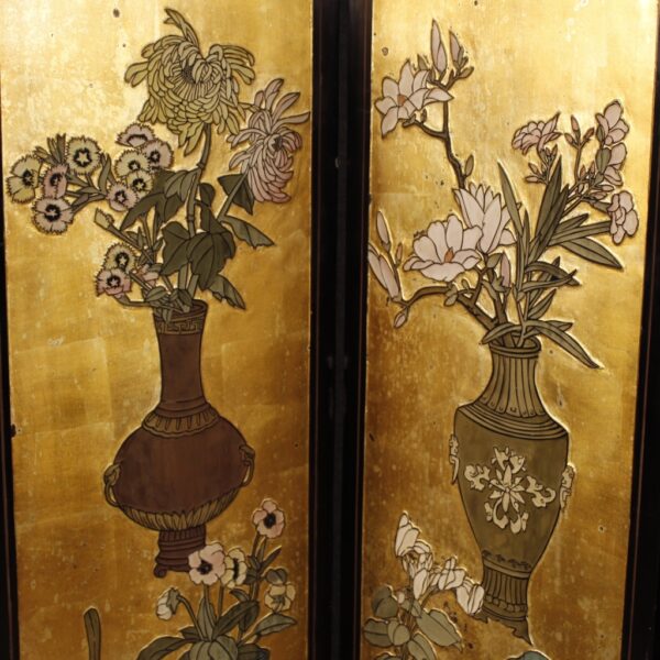 20th Century French Lacquered and Golden Chinoiserie Screen - Image 4
