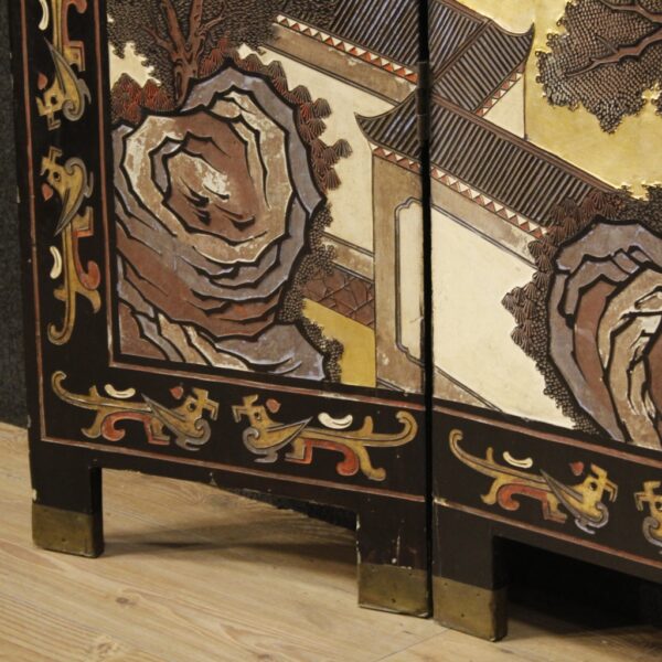 20th Century French Painted Chinoiserie Screen - Image 2