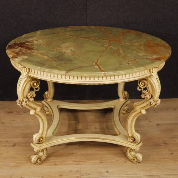 20th Century Italian Lacquered and Golden Louis XV style Dining Table - Image 2
