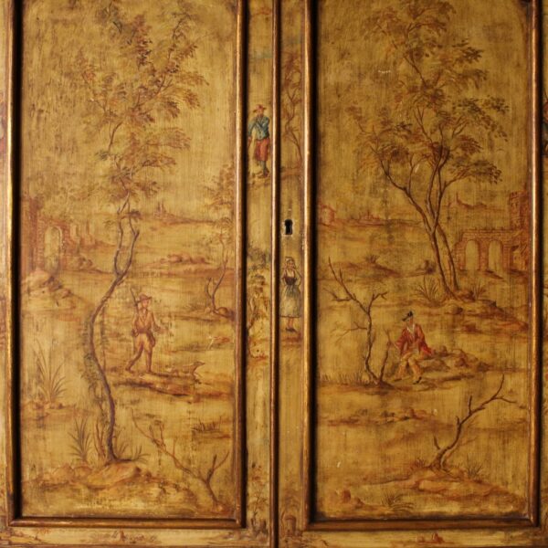 20th Century Venetian Lacquered, Gilded and Painted Trumeau - Image 6