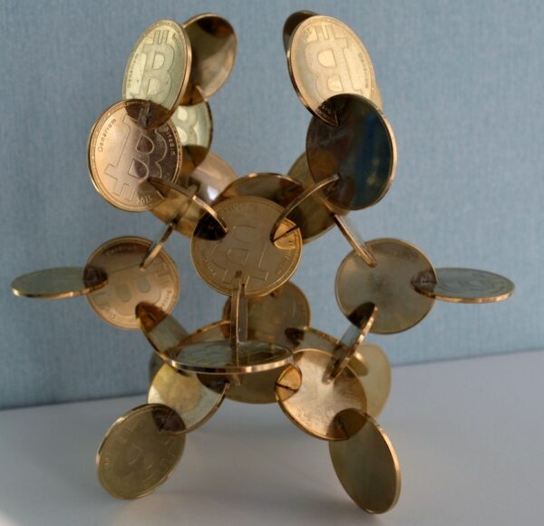 Geometric Coin Sculptures «BITCOIN-SYMBOL OF THE MODERN WORLD» by 5Ksana - Image 3